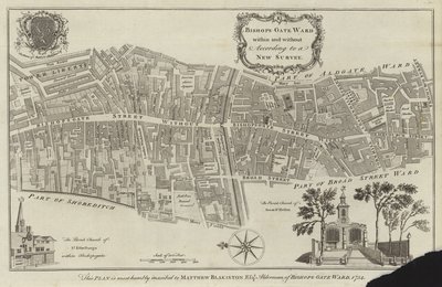 Carte du quartier de Bishopsgate, Londres - English School