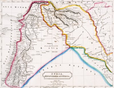Carte de la Syrie, de la Mésopotamie, de l