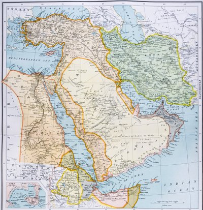 Carte de la Turquie, du Moyen-Orient, de la Corne de l