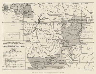 Carte des possessions britanniques et allemandes en Afrique - English School