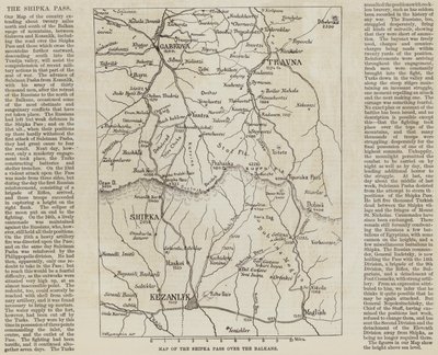 Carte du col de Shipka sur les Balkans - English School