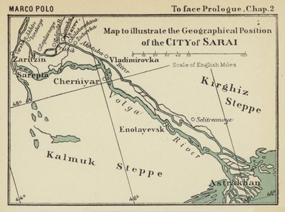 Carte illustrant la position géographique de la ville de Sarai - English School