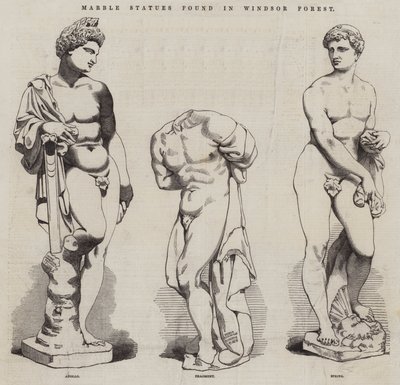 Statues en marbre trouvées dans la forêt de Windsor - English School