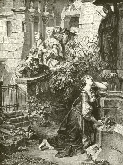Marguerite devant la Mater Dolorosa (gravure) - English School