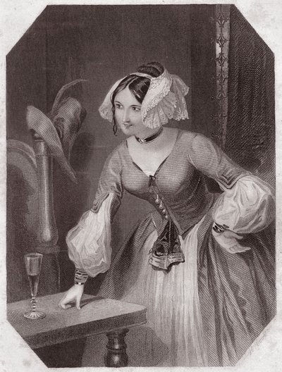 Marie (La Nuit des Rois) - dans - "Galerie des femmes de Shakespeare, collection de quarante-cinq portraits sérieux par les premiers artistes de Londres, enrichie de notices critiques et littéraires" vers 1838 - English School