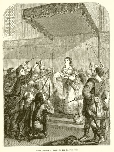 Marie-Thérèse faisant appel à la Diète magyare - English School