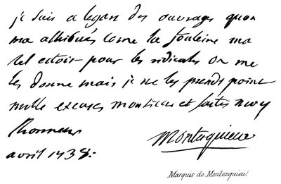 Marquis de Montesquieu - English School