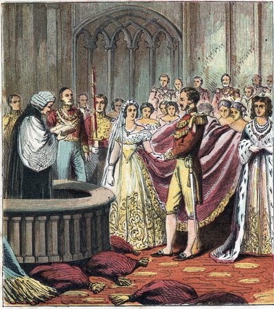 Mariage de la reine Victoria Ire (1819-1901) et du prince Albert de Saxe Cobourg Gotha - English School