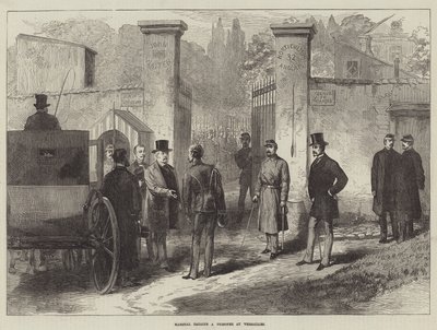 Le maréchal Bazaine prisonnier à Versailles (gravure) - English School