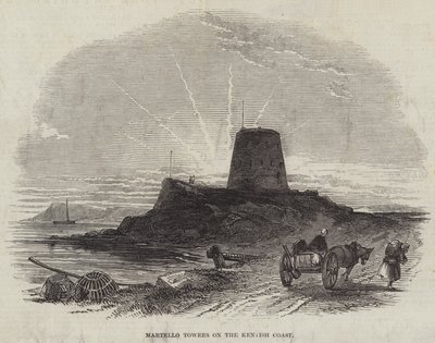 Tours Martello sur la côte du Kent (gravure) - English School