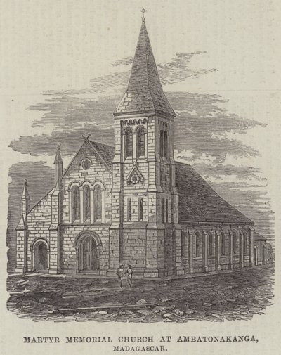 Église mémoriale des martyrs à Ambatonakanga, Madagascar (gravure) - English School