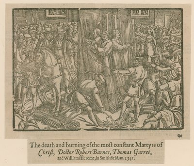 Martyrs brûlés à Smithfield (gravure) - English School