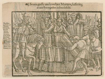 Martyrs brûlés à Smithfield (gravure) - English School