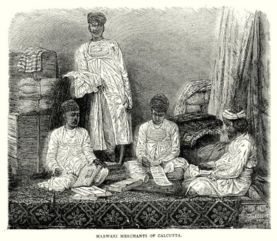 Marchands marwari de Calcutta (gravure) - English School