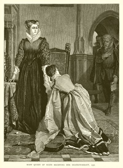 Marie Stuart recevant son mandat de mort, 1557 - English School