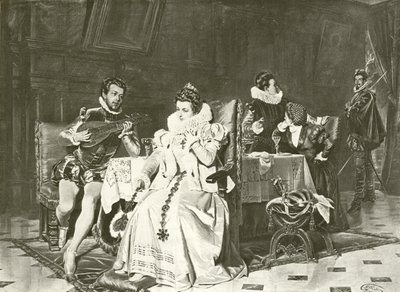 Marie Stuart et Rizzio (gravure) - English School