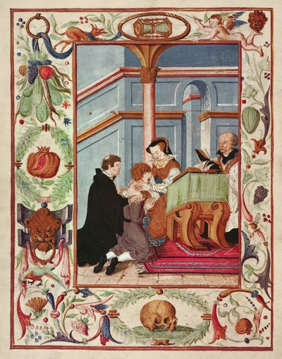Marie Tudor touche un garçon scrofuleux - English School