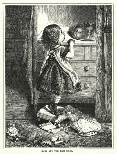 Marie et le couvercle de plat (gravure) - English School