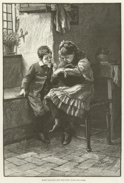 Mary aidant son frère avec ses devoirs - English School
