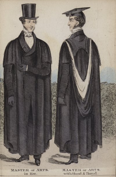 Master of Arts en Chapeau, Master of Arts avec Capuche et Bande - English School