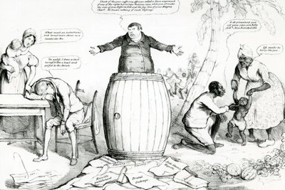 Feuille mensuelle de caricatures de McLean, ou le Miroir, publié par Thomas McLean, gravure de Robert Seymour, 1832 - English School