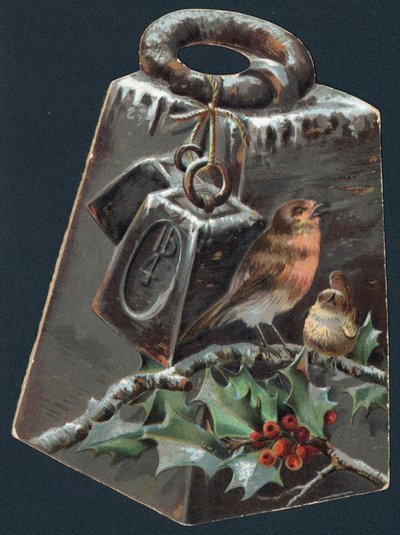 Mesure de poids et rouges-gorges, Carte de Noël - English School