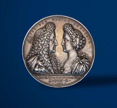 Médaille commémorant le couronnement de Guillaume et Marie, 1689 (avers) - English School