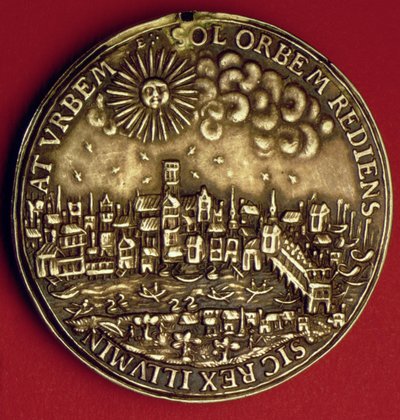 Médaille commémorant le retour de Charles Ier (1600-49) à la ville de Londres après le couronnement écossais, 1633 - English School