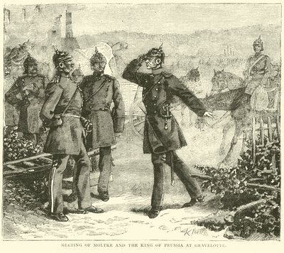 Rencontre de Moltke et du roi de Prusse à Gravelotte, août 1870 - English School
