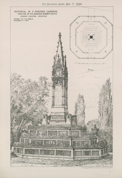 Mémorial dans les jardins de St Pancras - English School