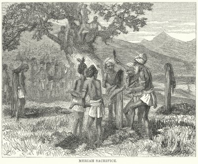 Sacrifice de Meriah (gravure) - English School
