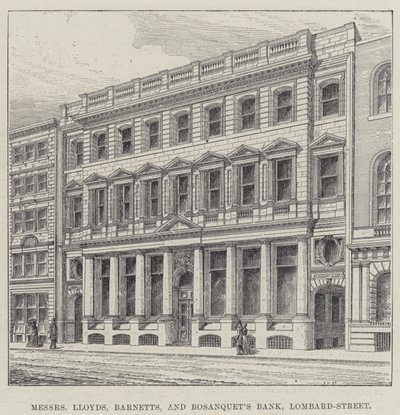 Messieurs Lloyds, Barnetts, et la Banque de Bosanquet, Lombard-Street - English School