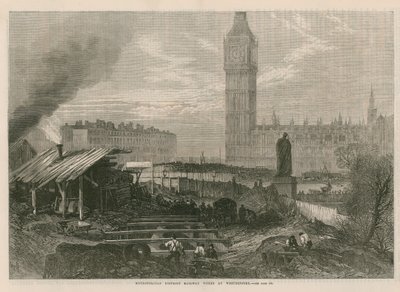 Travaux du Metropolitan District Railway à Westminster - English School