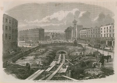 Travaux du Metropolitan Railway à Kings Cross - English School