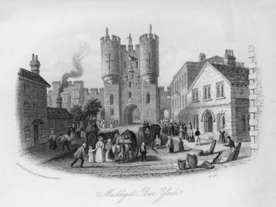 Micklegate Bar, York (gravure) - English School