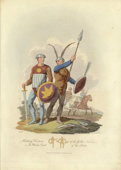 Costume militaire des nations gothiques sur la côte ouest de la Baltique - English School