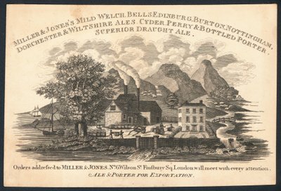 Carte de visite de Miller & Jones, fabricant de bière et de porter pour l