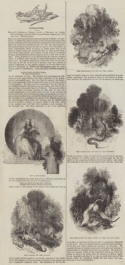 Œuvres poétiques de Milton, avec une biographie par James Montgomery (gravure) - English School