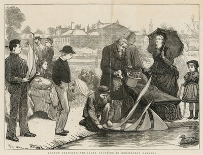 Yachting miniature dans les jardins de Kensington, Londres - English School