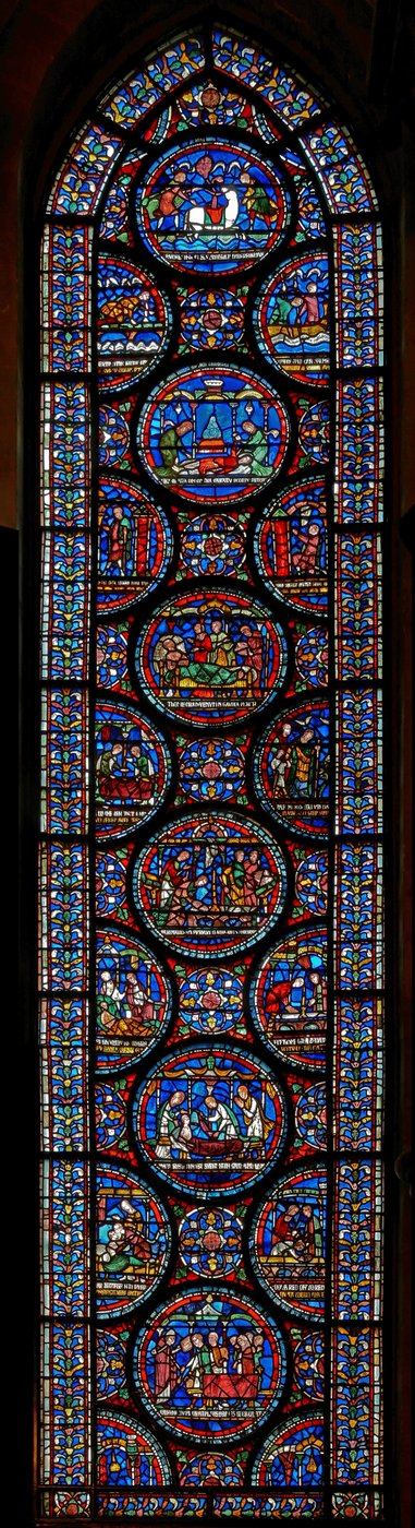 Fenêtre des Miracles représentant les histoires de John Roxborough et Henry Beche - English School