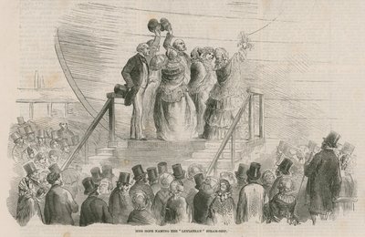 Mademoiselle Hope nommant le navire à vapeur Leviathan - English School