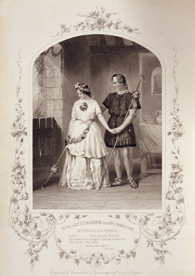 Mlle Jenny Marston en Perdita et M. F. Robinson en Florizel, Acte IV Scène 3, dans Le Conte d