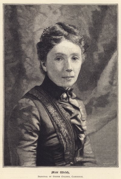 Miss Welsh, directrice du Girton College, Cambridge (gravure) - English School