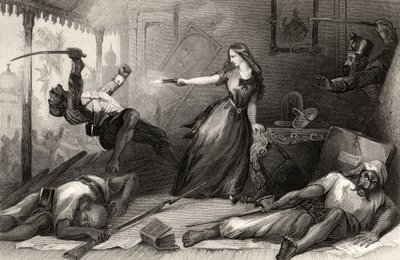 Miss Wheeler se défendant contre les Cipayes à Cawnpore en 1857, de 