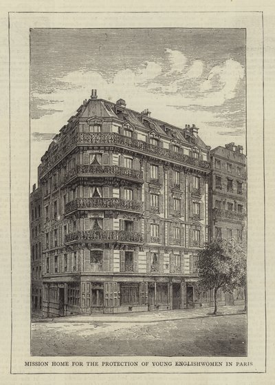 Maison de mission pour la protection des jeunes Anglaises à Paris (gravure) - English School