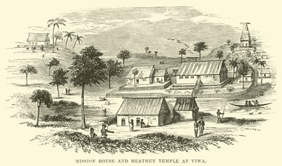 Maison de mission et temple païen à Viwa - English School