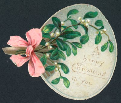 Éventail de gui, Carte de Noël - English School