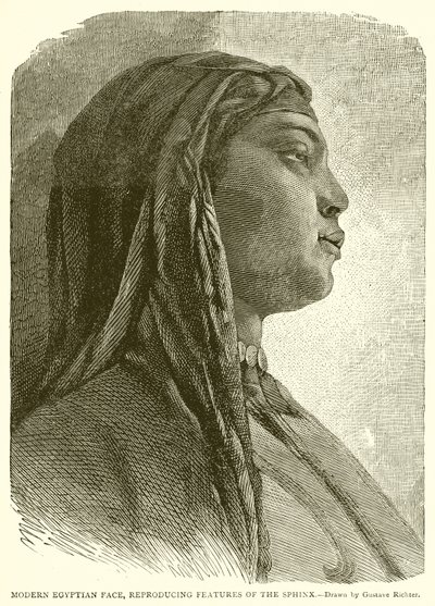 Visage égyptien moderne, reproduisant les traits du Sphinx - English School