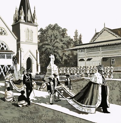 Monarchies modernes : Le Royaume du Bonheur. Le roi des Tonga - English School