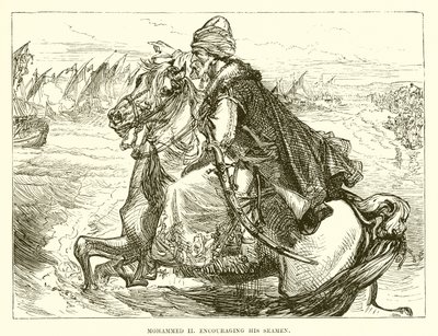 Mohammed II encourageant ses marins - English School